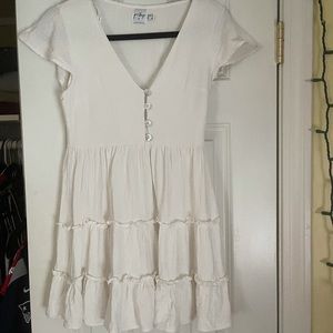 princess polly linen white/cream dress